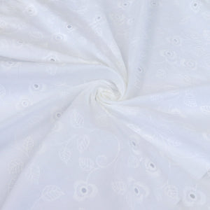 Deadstock Cotton Voile - Embroidered Climbing Rose - SALE