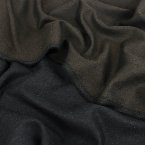 Deadstock Double Faced Wool - Dark Olive + Black - END OF BOLT 95cm