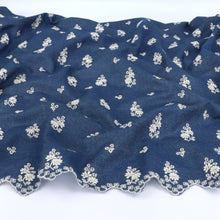 Deadstock Embroidered Cotton Chambray - Flower Posies