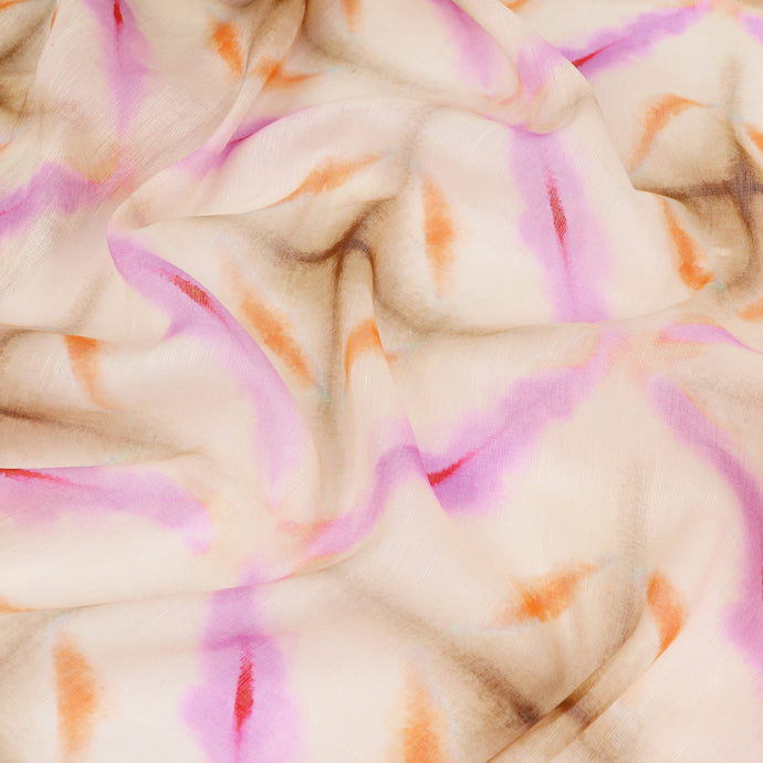 Deadstock Lightweight Cotton Linen Silk - Tie Dye Crosses