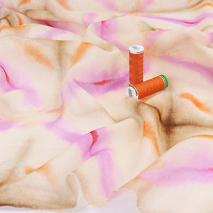 Deadstock Lightweight Cotton Linen Silk - Tie Dye Crosses