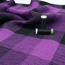 Deadstock Linen - Check - Purple + Black