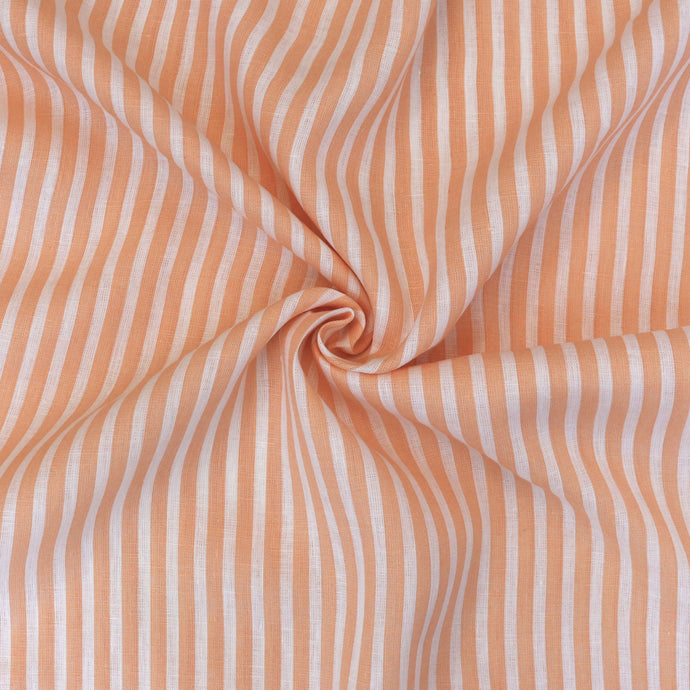 Deadstock Linen - Peach Candy Stripe - SALE