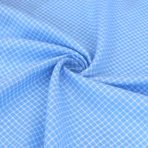 Deadstock Linen - Yarn Dyed Light Blue + White Check