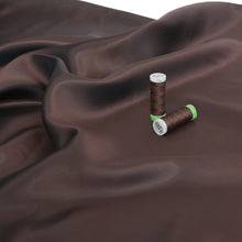 Deadstock Viscose Acetate Satin Twill - Shot Lining - Chocolate Brown + Black