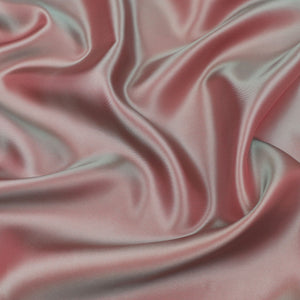 Deadstock Viscose Acetate Satin Twill - Shot Lining - Coral Pink + Sage Green