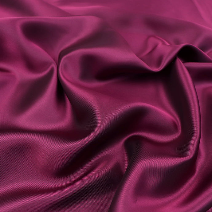 Deadstock Viscose Acetate Satin Twill - Shot Lining - Plum + Black