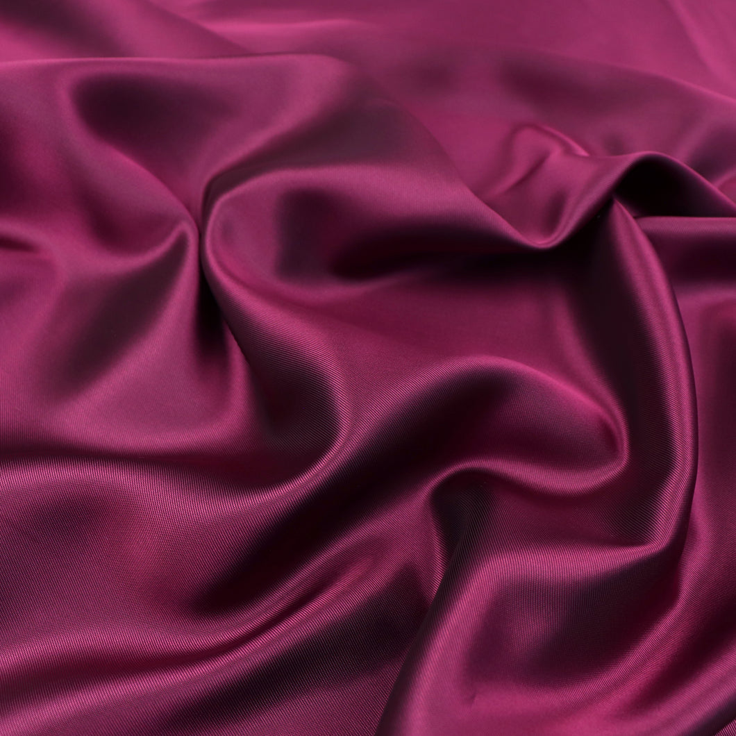 Deadstock Viscose Acetate Satin Twill - Shot Lining - Plum + Black