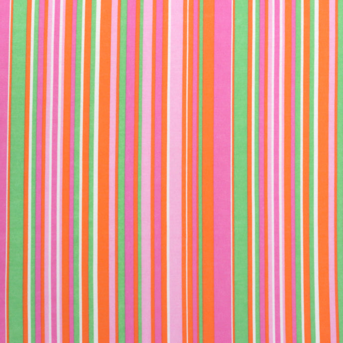 Deadstock Viscose Blend Pique - Stripes - Pink + Orange - SALE