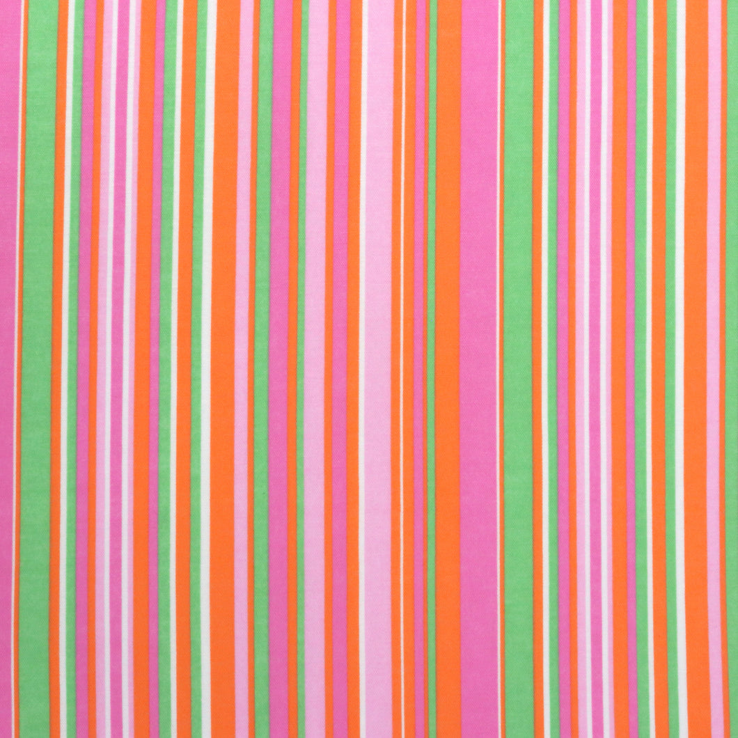 Deadstock Viscose Blend Pique - Stripes - Pink + Orange - SALE