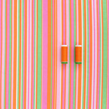 Deadstock Viscose Blend Pique - Stripes - Pink + Orange - SALE