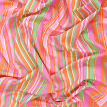 Deadstock Viscose Blend Pique - Stripes - Pink + Orange - SALE