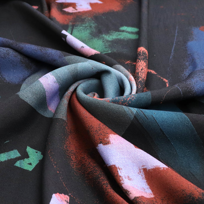 Deadstock Viscose Crepe - Abstract Canvas