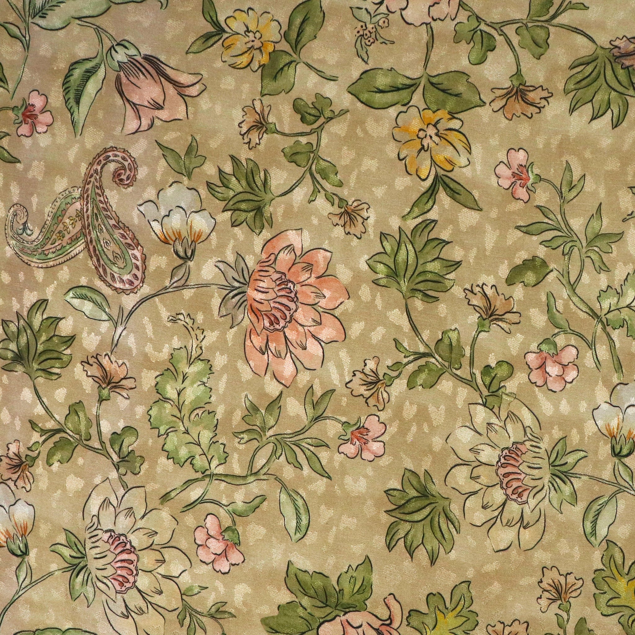 Flower Polyester Jacquard Fabric in Sunshine