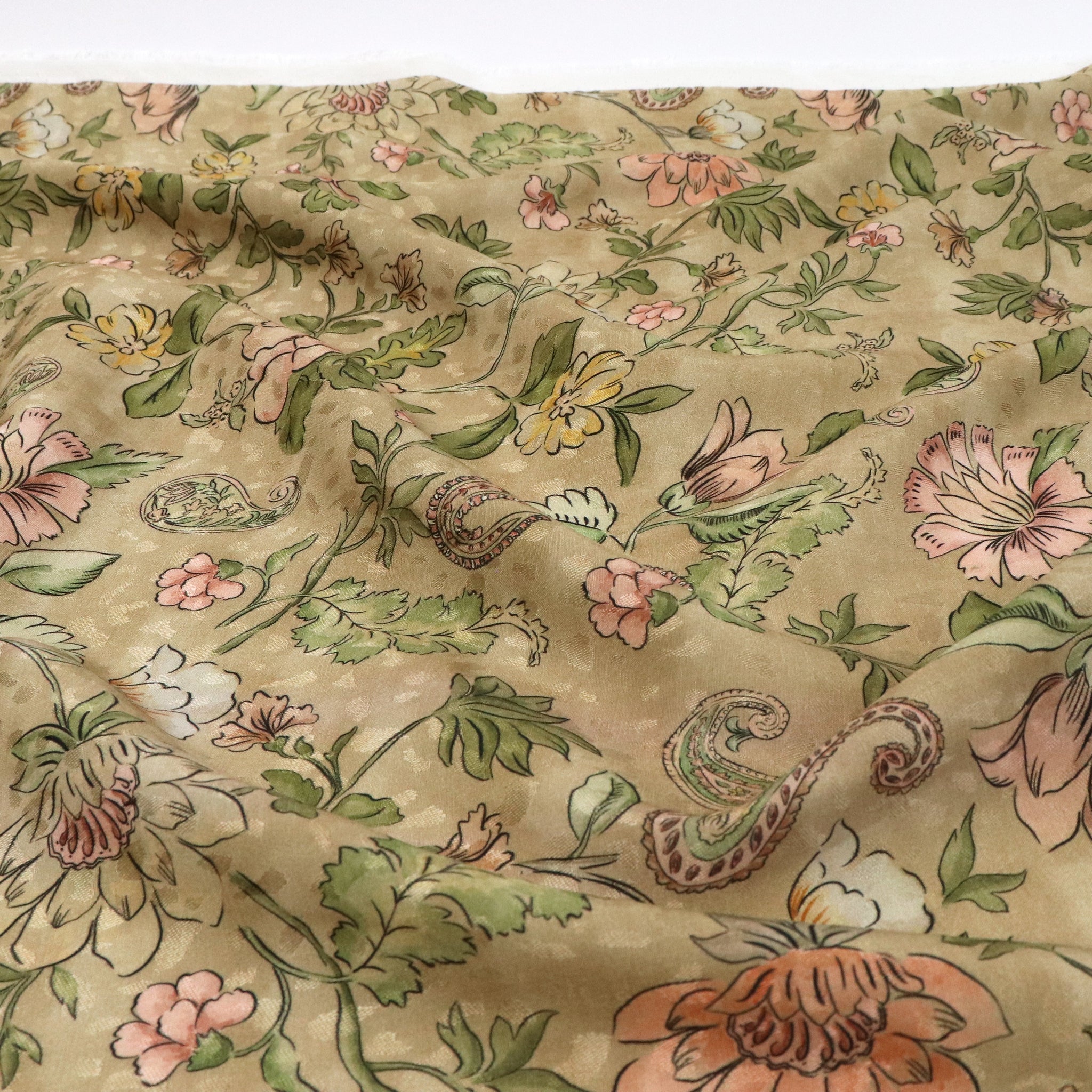 Flower Polyester Jacquard Fabric in Sunshine