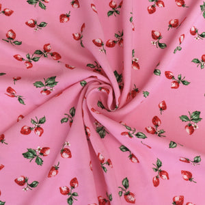 Deadstock Viscose Lawn - Strawberry Dreams