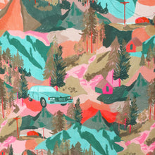 Deadstock Viscose Satin - Hiking Trip - Orange