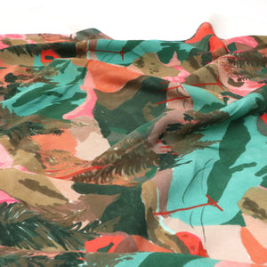 Deadstock Viscose Satin - Hiking Trip - Orange