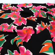 Deadstock Viscose Twill - Bright Blooms - Pink