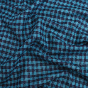 Deadstock Wool Coating - Blue Check - UK Made - END OF BOLT 108cm