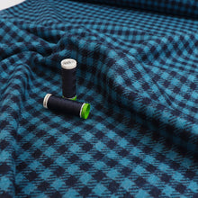 Deadstock Wool Coating - Blue Check - UK Made - END OF BOLT 108cm