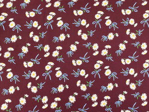 Stretch Denim 8oz - Daisy Beau Maroon - Fabric Godmother