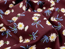 Stretch Denim 8oz - Daisy Beau Maroon - Fabric Godmother