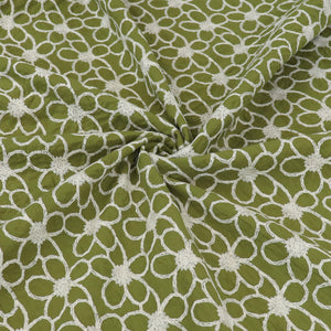 Embroidered Cotton Lawn - Daisy Chain - Green