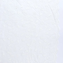Embroidered Cotton Voile - Climbing Flowers With Scallop Border