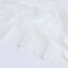 Embroidered Cotton Voile - Climbing Flowers With Scallop Border