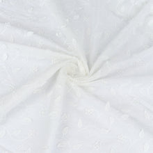 Embroidered Cotton Voile - Climbing Flowers With Scallop Border