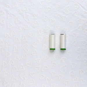 Embroidered Cotton Voile - Love Hearts