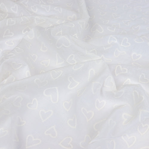 Embroidered Cotton Voile - Love Hearts