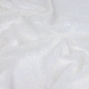 Embroidered Cotton Voile - Love Hearts