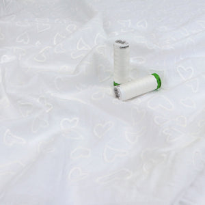 Embroidered Cotton Voile - Love Hearts