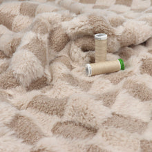 Faux Fur - Checkerboard - Light Beige