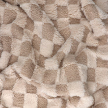 Faux Fur - Checkerboard - Light Beige