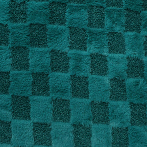 Faux Fur - Checkerboard - Teal