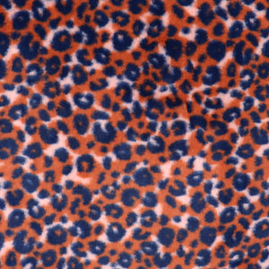 Faux Fur - Orange + Blue Leopard