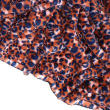 Faux Fur - Orange + Blue Leopard