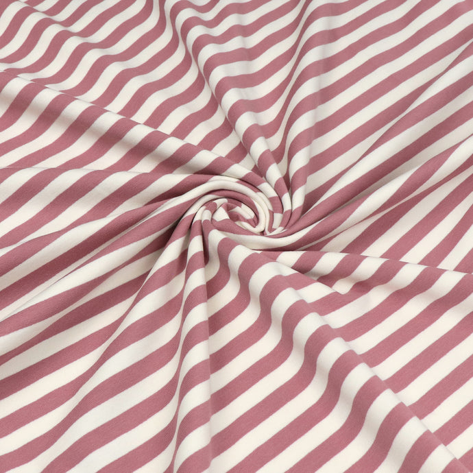 French Terry - Yarn Dyed Stripe - Rose Pink