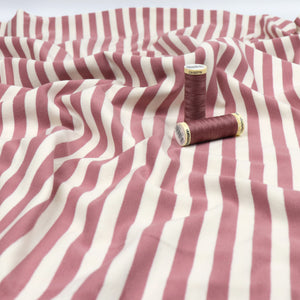 French Terry - Yarn Dyed Stripe - Rose Pink