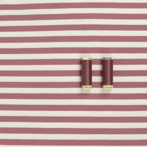 French Terry - Yarn Dyed Stripe - Rose Pink