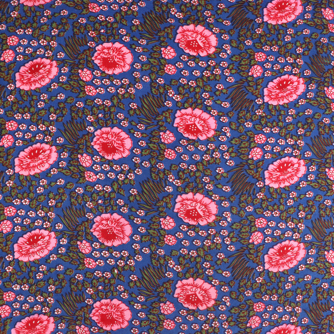 Indian Hand Block Print Cotton Fabric - Lake Flowers