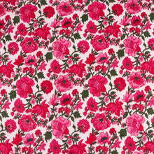 Indian Hand Block Print Cotton Fabric - Pink Blooms