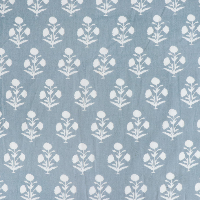 Indian Screen Printed Cotton Fabric - Poppy Silhouette