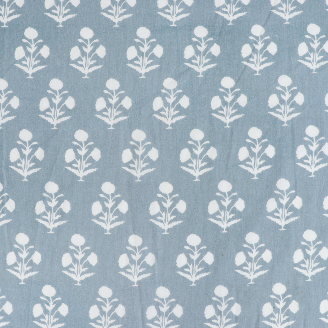 Indian Screen Printed Cotton Fabric - Poppy Silhouette