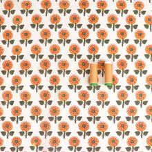 Indian Hand Block Print Cotton Fabric - Vintage Sunflower - END OF BOLT 94cm
