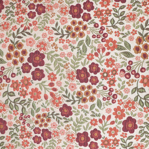 Jacquard Matelassé - Buttercup Floral - Orange + Green