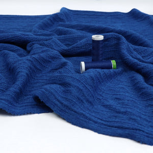 Jacquard Sweater Knit - Cable Ribbons - Blue